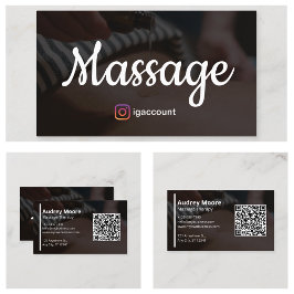 Cartão De Visita Terapia de Massagem Moderna Código QR