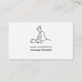 Cartão De Visita Terapia de Massagem Preto Branco Cinza Massagista