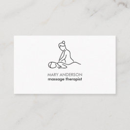 Cartão De Visita Terapia de Massagem Preto Branco Cinza Massagista 