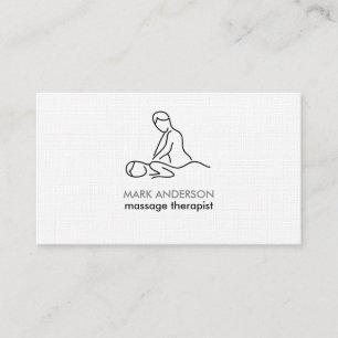 Cartão De Visita Terapia de Massagem Preto Branco Cinza Massagista 
