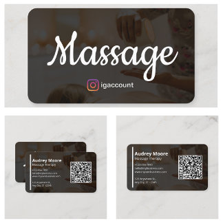 Cartão De Visita Terapia de Massagem Profissional de Bem-Estar