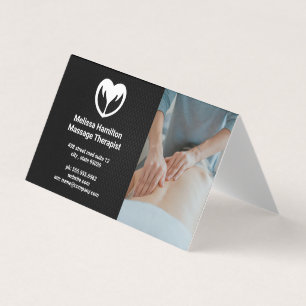 Cartão De Visita Terapia de Massagem  Spa  Ícone Mãos Corações