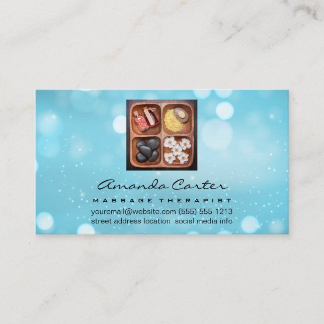 Cartão De Visita Terapia de Massagem | Spa Salon (Frente)