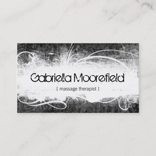 Cartão De Visita Terapia extrema da massagem do Grunge (Frente)