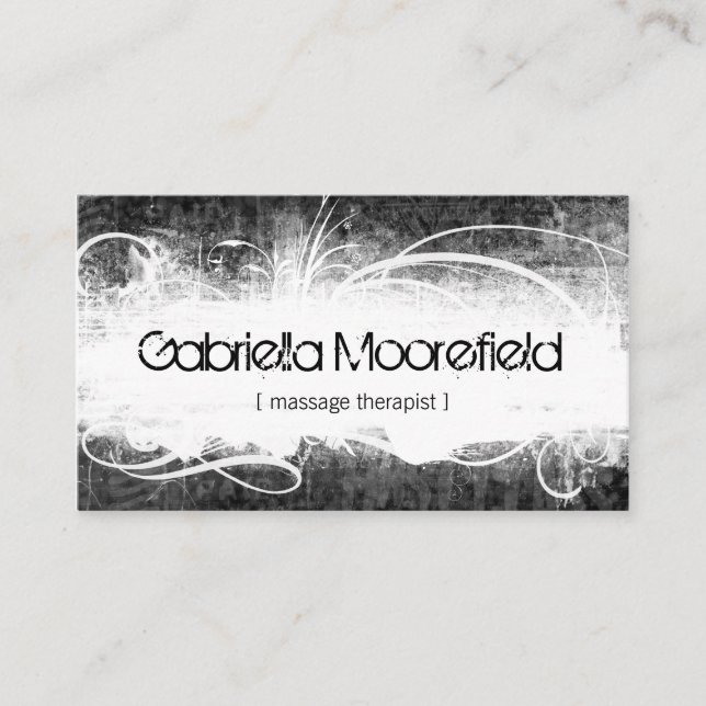 Cartão De Visita Terapia extrema da massagem do Grunge (Frente)