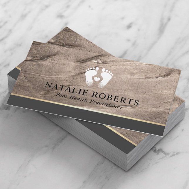 Cartão De Visita Terapista de Massagem de Pé Podiatra Moderno de Br (Criador carregado)