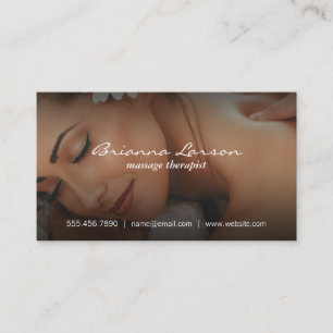 Cartão De Visita Terapista de Massagem Mulher em Spa