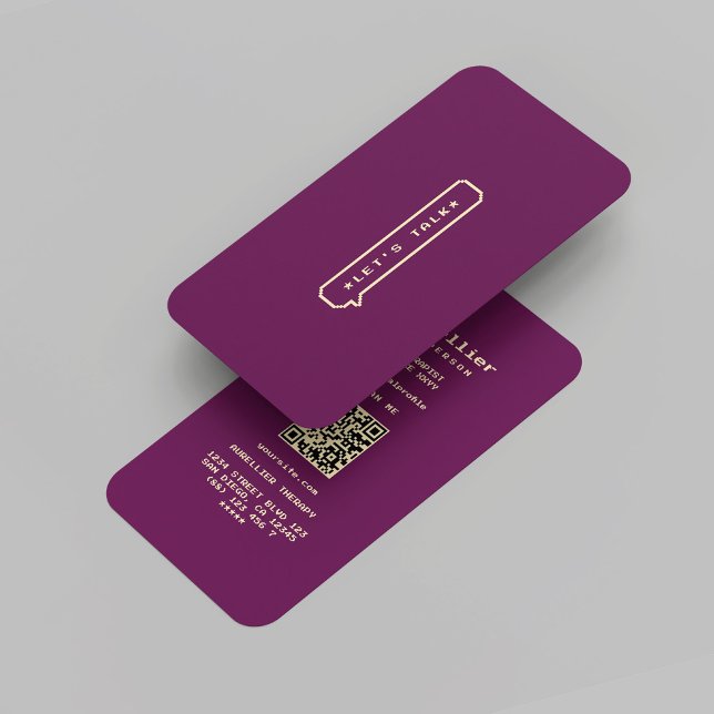 Cartão De Visita Terapista psicólogo moderno Luxury Roxo Dourado (Modern Psychologist Therapist Luxury Purple Gold Business Card
)