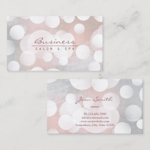 Cartão De Visita Termas de prata modernos do salão de beleza do