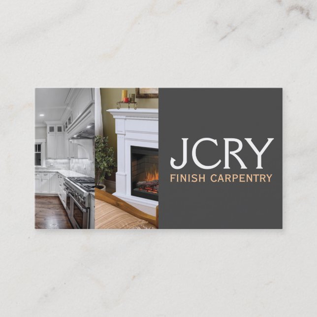 Cartão De Visita Terminar carpintaria, Lareira (Frente)