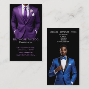 Cartão De Visita Terno Smoking Roupas Masculinas Modernas Limpa