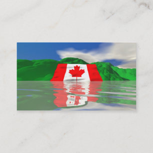 Cartão De Visita Terra canadense da bandeira - tamanho do negócio