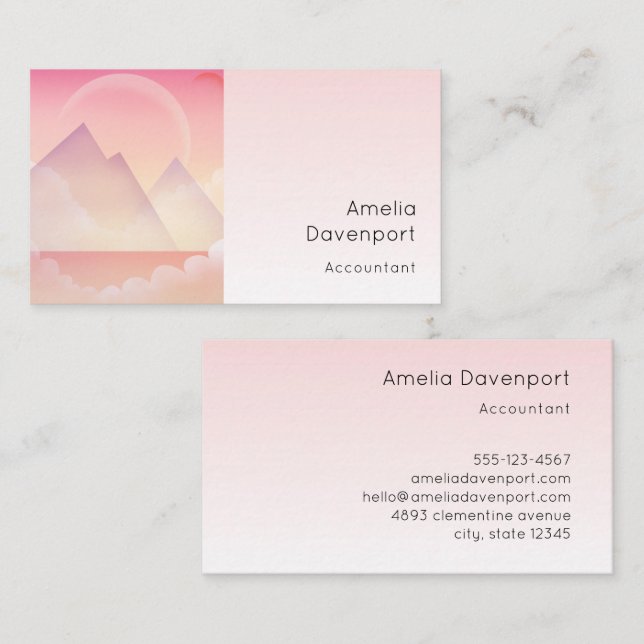 Cartão De Visita Terra da Montanha Dreamy Pastel (Frente/Verso)