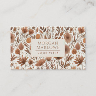 Cartão De Visita Terracotta Boho Wildflower Padrão Floral