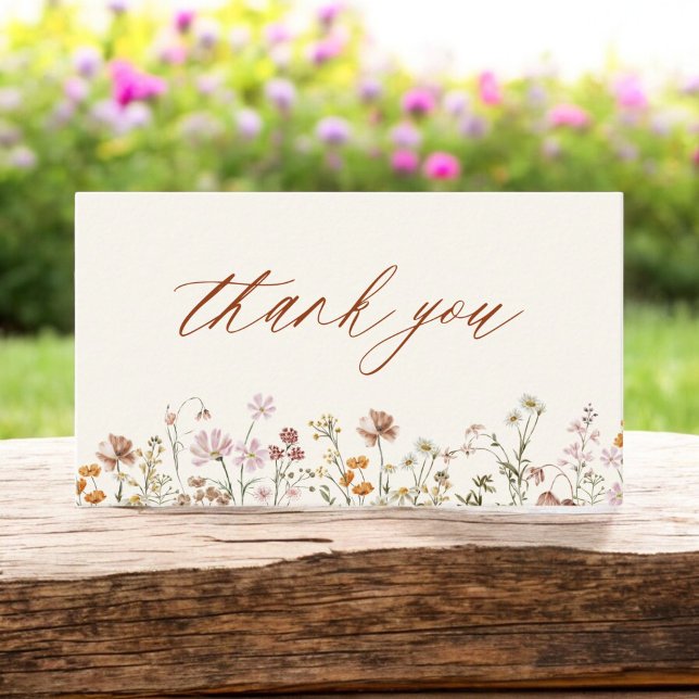 Cartão De Visita Terracotta Chá de fraldas de flor selvagem (Criador carregado)