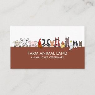 Cartão De Visita Terracotta Farm Animais Veterinários