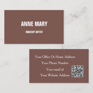 Cartão De Visita Terracotta Makeup Artist Hair Dresser QR Code