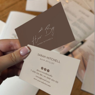 Cartão De Visita Terracotta Minimalist Hair Stylist Business Card