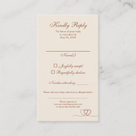 Cartão De Visita Terracotta Modern Mix and Match Wedding RSVP Card