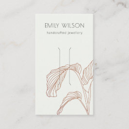 Cartão De Visita Terracotta Palm Leafy Sketch Clip