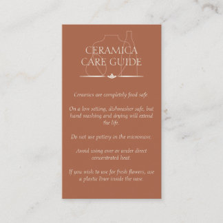Cartão De Visita Terracotta Pottery Clay Cerâmica Care