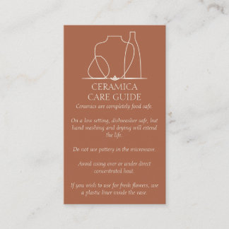 Cartão De Visita Terracotta Pottery Vase Cerâmica Care