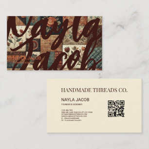 Cartão De Visita Terracotta Quilt Patchwork Routing