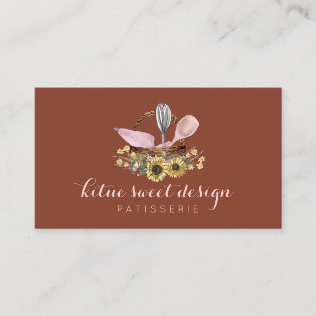 Cartão De Visita Terracotta Sunflower Whisky Spok - Panificação de  (Frente)