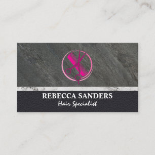 Cartão De Visita Tesoura de Cabelo   Logotipo de Salão
