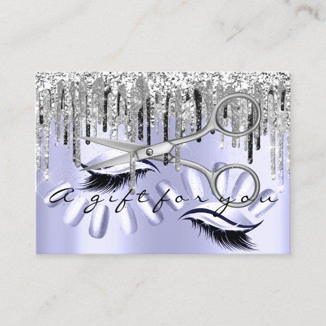 Cartão De Visita Tesoura de Prata Nail Silver do Cabelo do Certific (Frente)