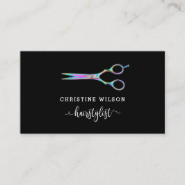 Cartão De Visita tesoura do cabeleireiro a preto