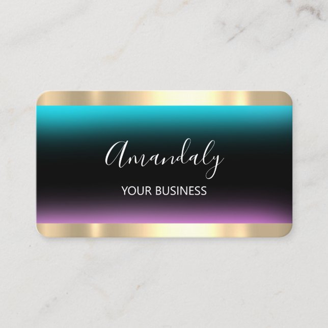 Cartão De Visita Tesoura-do-cabeleireiro Stylist Coiffeur Dourada P (Frente)