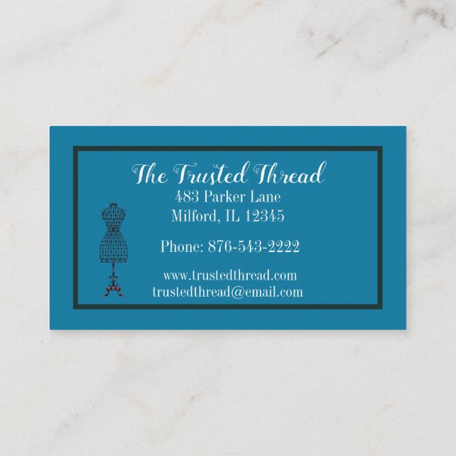 Cartão De Visita Tesoura do Seamstress Dressmaker Tecido Mannequin (Verso)