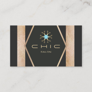 Cartão De Visita Tesoura Dourada de salão de cabelo preto brilhante