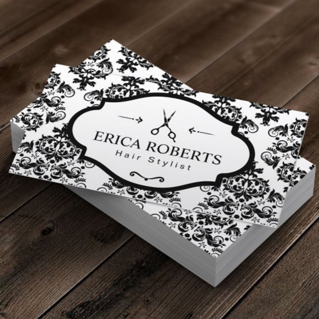 Cartão De Visita Tesoura elegante Hair Stylist (Criador carregado)