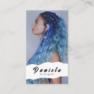 Cartão De Visita Tesoura Estilista de Cabelos - Mínima - Rosa Esbra