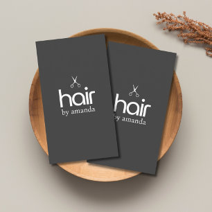 Cartão De Visita Tesoura Preta e Branca Minimalista e Elegante para