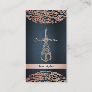 Cartão De Visita Tesoura profissional elegante de luxo chic