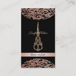 Cartão De Visita Tesoura profissional elegante de luxo chic