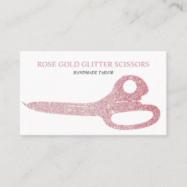 Cartão De Visita Tesoura Rosa Dourado Brilho Rosa