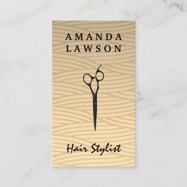 Cartão De Visita Tesoura Salon | Padrão de tecelagem (Frente)