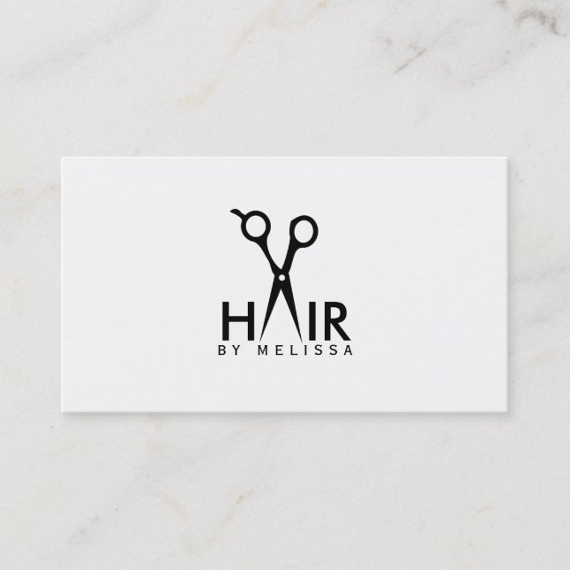 Cartão De Visita tesoura simples moderna do salão de beleza do (Frente)
