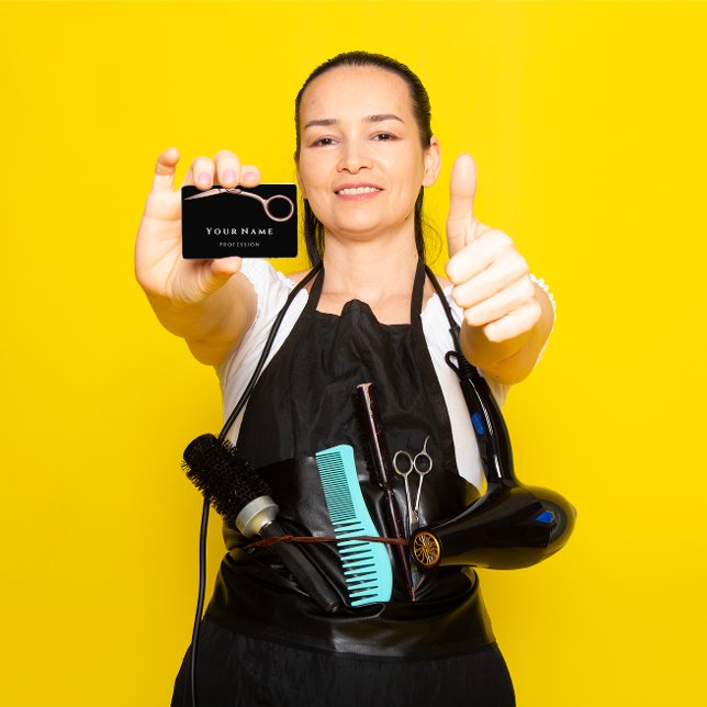 Cartão De Visita Tesoura Stylist Rosa Moderna do Hairdresser Simple (Hairdresser Stylist Scissors Rose Modern Simply Business Card)