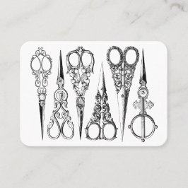 Cartão De Visita Tesoura vitoriana de cabeleireiro elegante salão d