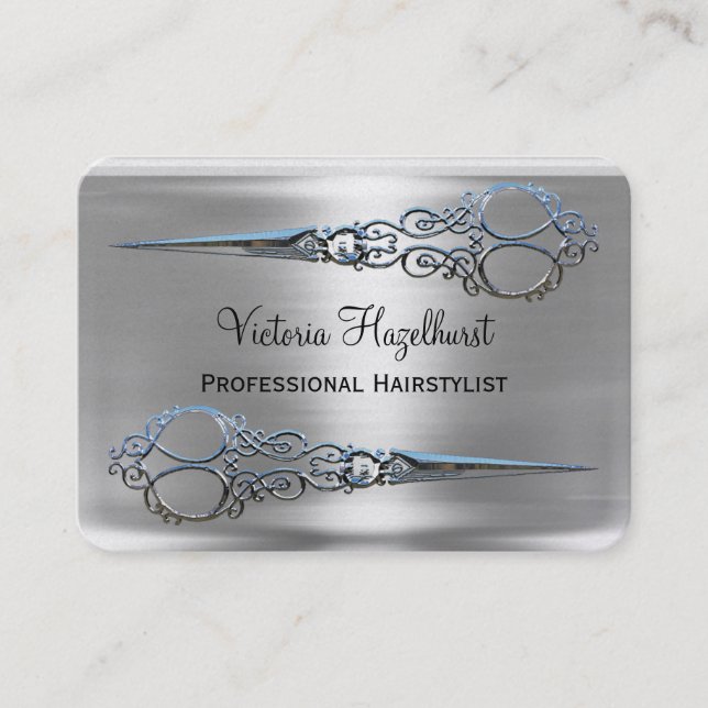 Cartão De Visita Tesouras dobro de Monroe da benevolência (Frente)