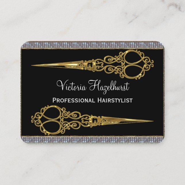 Cartão De Visita Tesouras dobro reais de Château profissionais (Frente)