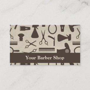 Cartão De Visita Tesouras Ferramentas de Corte de Cabelo Padrão Bar