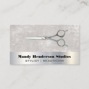 Cartão De Visita Tesouras metálicas Metais e texturas