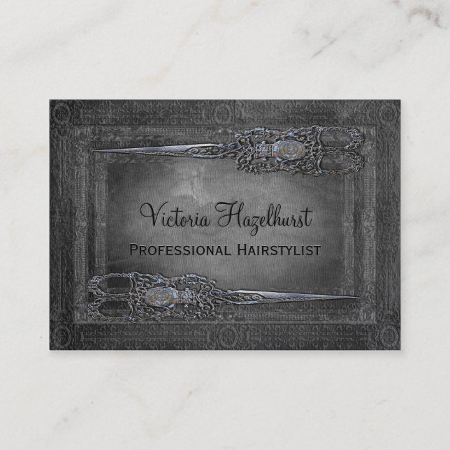 Cartão De Visita Tesouras pequenas do dobro do londrino (Frente)