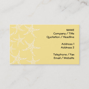 Cartão De Visita Teste padrão amarelo e branco de Sandy da estrela
